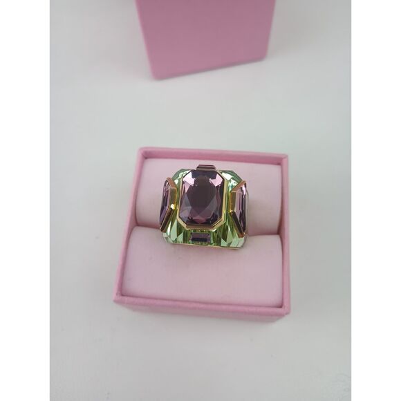 Swarovski 5630316 Green Purple Gold Chroma Cocktail Crystal Ring Size 52 - Picture 1 of 9
